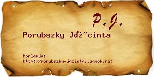 Porubszky Jácinta névjegykártya